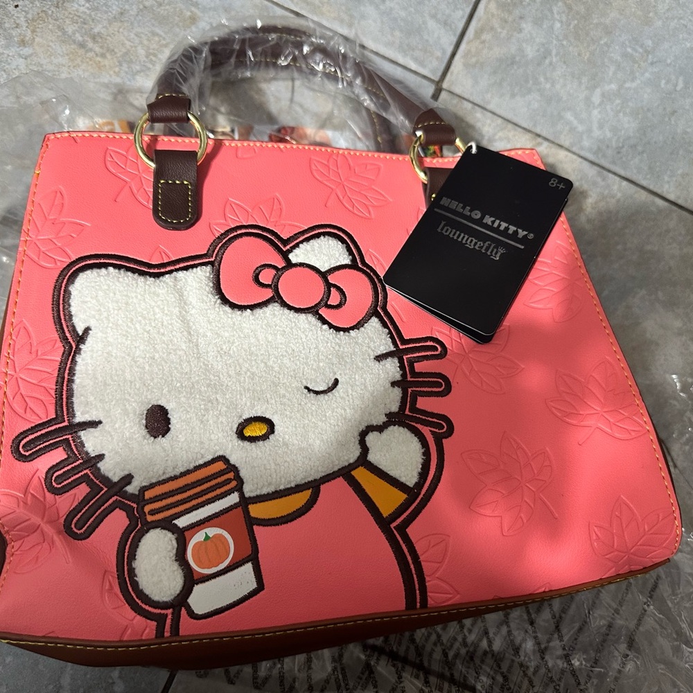 Hello Kitty Sanrio Pumpkin Spice Latte Wave Loungefly Crossbody Bag NWT